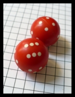 Dice : Dice - 6D - Older Round Dice Red With White Pips